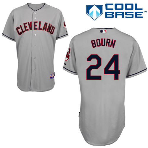Michael Bourn #24 mlb Jersey-Cleveland Indians Women's Authentic Road Gray Cool Base Baseball Jersey